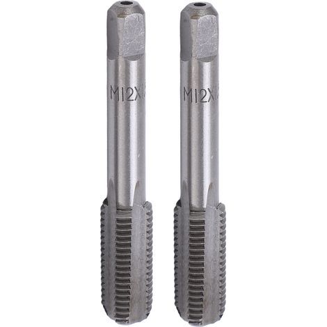 2 pièces taraud à main droite en acier rapide, taraud métrique standard M12x1.5, outil de filetage