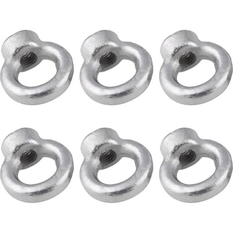Écrou À Œil En Acier Galvanisé, 6 Pièces M6 : Fixation Par Écrou Fileté Pour Usage Intérieur Et Extérieur, Pour Levage Et Suspension