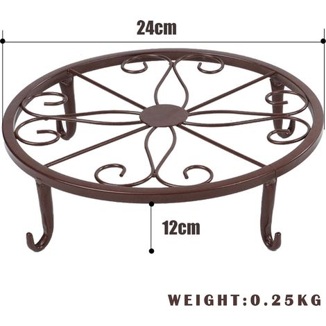 Support classique en métal et fer forgé pour pots de fleurs, support pour pots d'intérieur et d'extérieur, décoration intérieure et extérieure (1/5)