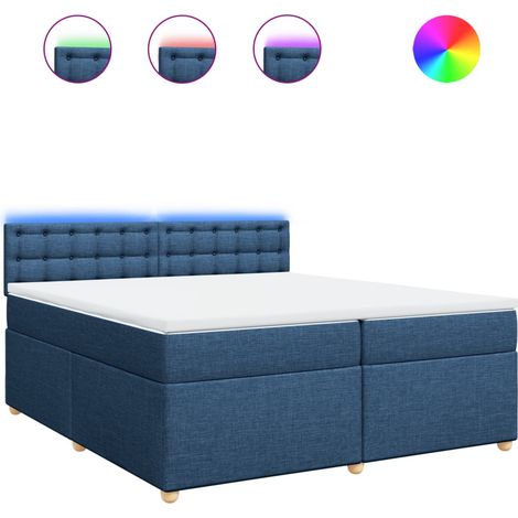 Maison Exclusive - Cama box spring con colchón tela azul 200x200 (1/5)