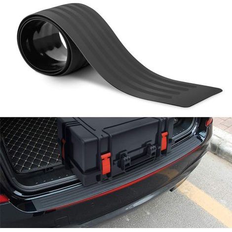 Protector de parachoques trasero, protector universal para la tapa del maletero, antiarañazos, protege los embellecedores de accesorios para SUV/coches, negro (908 cm) (1/4)