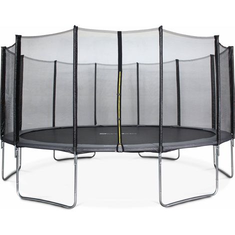 16ft trampoline with safety net Grey 484x484x90 cm - Jupiter