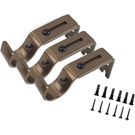3-teiliges Set Gardinenstangen-Metallhalterungen, längenverstellbar, dicker Eisenhaken mit Sockel (1/5)