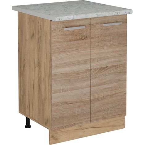 Meuble bas de cuisine R-Line, Sonoma, 60cm PT Marbre, Vicco