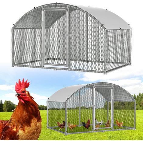 TolleTour Pollaio 3×2×2 m con tetto ad arco – Voliera esterna, recinto per piccoli animali, gabbia per polli in acciaio zincato (1/5)
