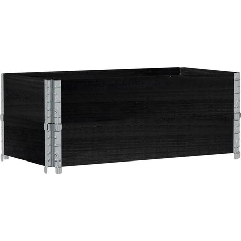 Colliers de palette 2 pcs noir 100x50 cm bois de pin solide