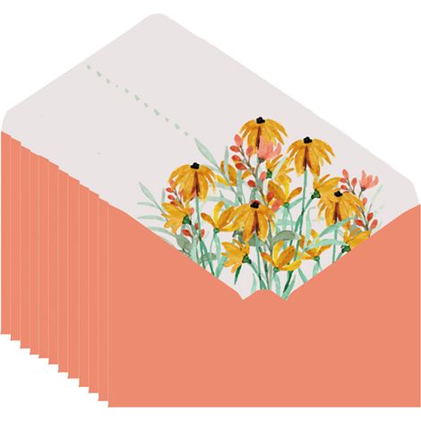 Enveloppes Florales En Papier - 16.1x11.4cm - Pour Mariage Et Fêtes - Lot De 50 (1/5)