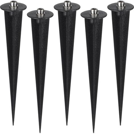 8pcs Piquet de Terre de Jardin en Métal pour Lampes Solaires Remplacement Piquets de Sol Extérieur pour Cour Voie Patio Lampes Pôle (1/5)