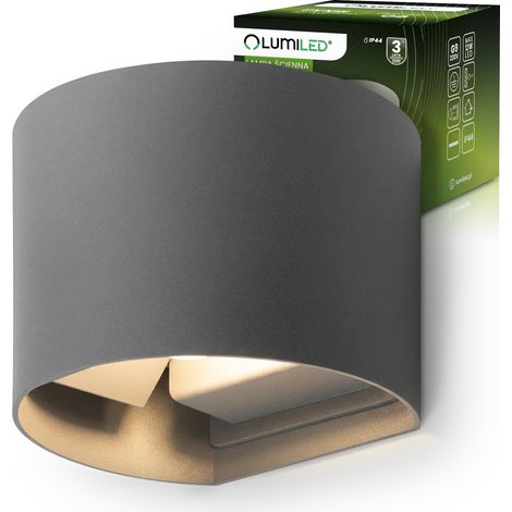 Lampada da parete da giardino LED G9 regolabile tonda superiore inferiore grafite PYXIS LUMILED