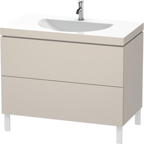 Lavabo meuble Duravit L-CUBE 1000x540mm sans trop plein 1 trou de robinetterie taupe