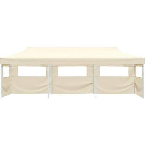 vidaXL Carpa de fiestas pop-up plegable con 5 paredes crema 3x9 m (1/2)