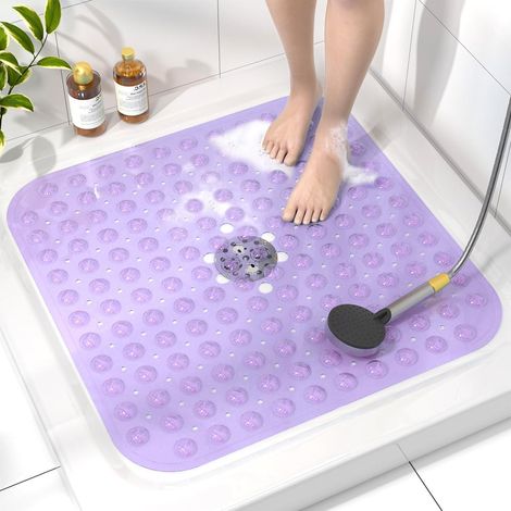 Duschmatte Antirutsch Saugnäpfen Violett 53 x 53 cm (Quadratisch) (1/5)