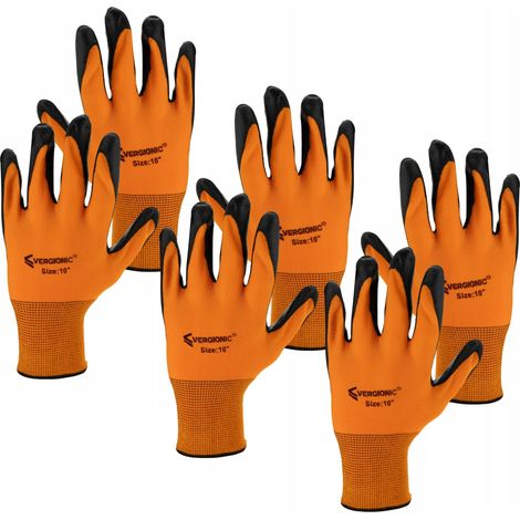 Guantes de seguridad talla 10, 3 pares. Guantes de trabajo Vergonic. (1/5)