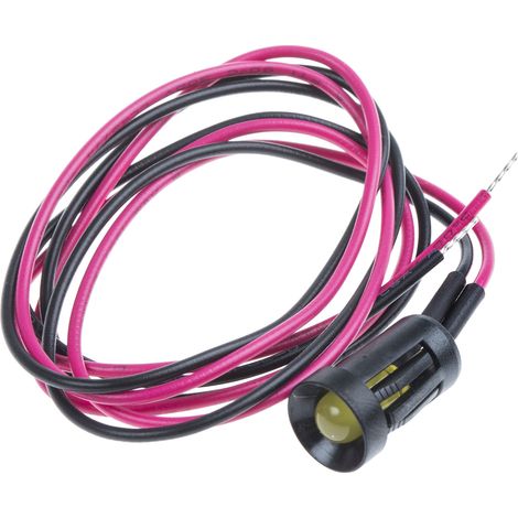 Voyant LED lumineux Jaune RS PRO, dia. 8mm, 12V c.c. ( Prix pour 1 )