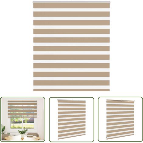 vidaXL Zebrarollo Sandbraun 135x100 cm Stoffbreite 130,9 cm Polyester (1/5)
