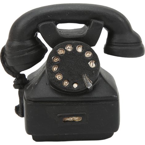 Mini téléphone vintage résine décoratif pour maison de poupée 1/6 1/12, simulation miniature bureau design rétro (1/5)