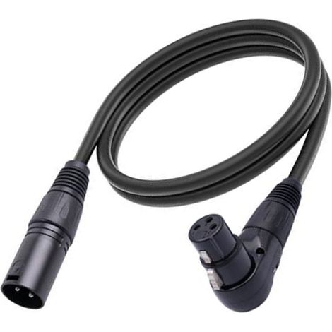Cavo XLR da 1,8 m, da femmina a 90° a maschio dritto – adattatore per microfono, registrazione e amplificazione del suono. (1/5)