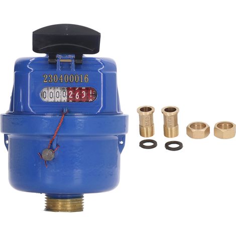 Compteur d'eau volumétrique en laiton pour usage domestique et jardin, raccord 1/2 pouce (1/5)