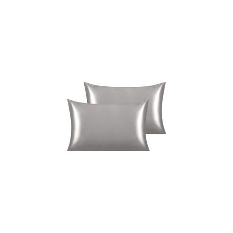 Taie d’oreiller en satin de soie luxueuse pour cheveux et peau, fermeture éclair intégrée, taille standard (50 x 75 cm) (1/4)
