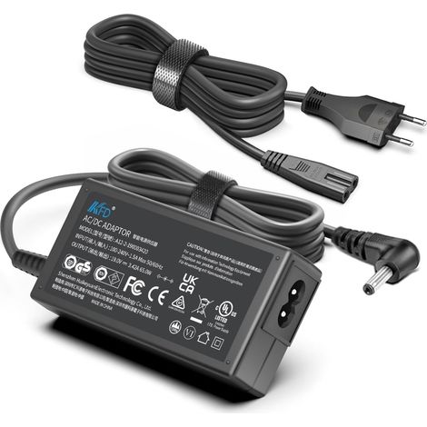 19V 3.42A 65W Alimentation Chargeur pour Toshiba Dynabook E Series E10 E10-S1 E10-S2 Satellite Pro C40 C50 C40-G C40-H C40-J C40-K C50-E C50-H C50-J C50-K Laptop DC19V Adaptateur câble Adaptateur (1/5)