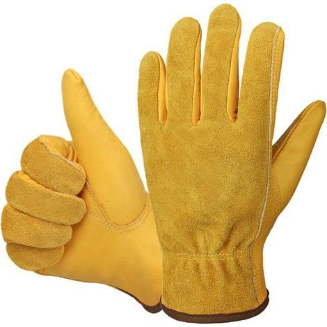 Gants de travail en cuir 1 paires de gants de réparation de voiture de jardin de construction résistants à l'eau disponibles en taille XL pour hommes et femmes (1/5)