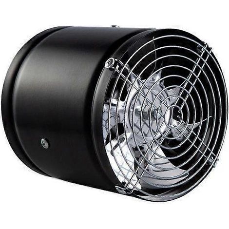 Ventilateur d'extraction pour tuyau de 15 cm (6 pouces), aérateur en métal, noir (1/5)