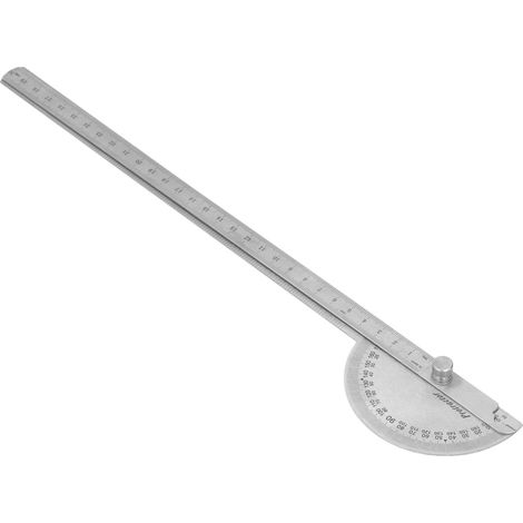Winkelmesser 0–180 Grad, 2-armig, Edelstahl, Holzbearbeitungslineal, Messwerkzeug, 250 mm (1/5)