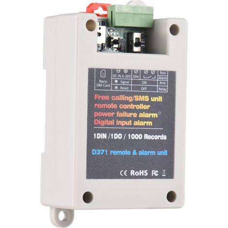 Télécommande GSM DN371 pour Portail et Garage - Relais 2G, Alarme SMS et Batterie Backup, SIM Nano, DC 9V-36V