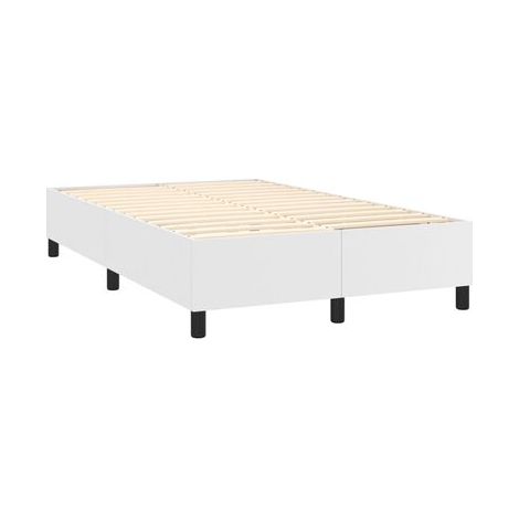 Sommier de style Snowco (avec matelas et lampe LED), blanc, 120 × 200 cm, éclairage led d’ambiance, idéal chambre à coucher, style moderne, montage simple (1/5)