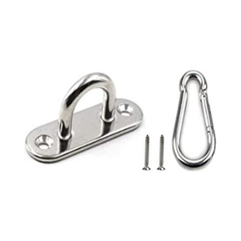 Plaque à Oeil en Acier Inoxydable, 4 Pièces, Anneau de Fixation 5mm pour Bateau, Plafond, Mural, Balançoire, Hamac Marine (1/5)