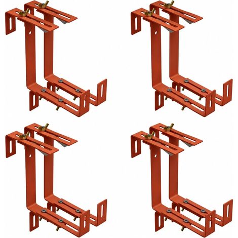 8x Supports de jardinière réglables pour parapets et garde-corps de balcon – Terracotta (1/5)