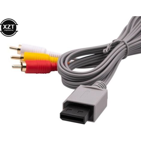 Câble pour Nintendo Wii,1.8 m,3 RCA,Audio,Vidéo,Directions AV,Composite 480p,Plaqué Or,3RCA,Console de Contrôle[A352566578] (1/4)