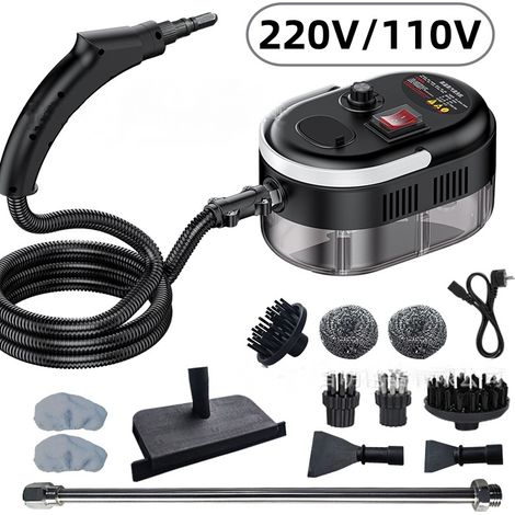 Nettoyeur vapeur haute pression portable haute température 1 500 W pour joints, carrelage, voiture, cuisine et salle de bain (ensemble de luxe 13 pièces) - Blanc (1/4)