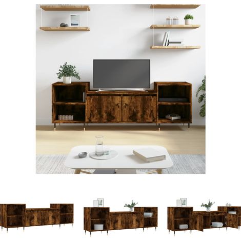 The Living Store TV-Schrank Räuchereiche 160x35x55 cm Holzwerkstoff -  TV-Möbel (1/5)