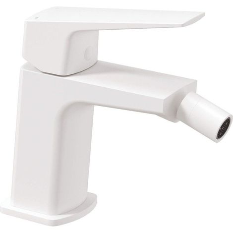 Miscelatore bidet in ottone maniglia singola finitura bianco - Blevo