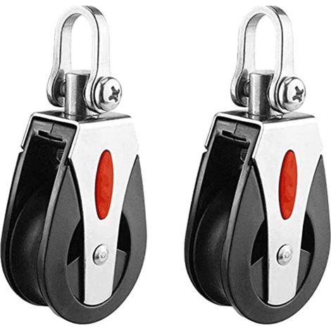 Bloc de poulie à œil fixe pour bateau marin, 41mm, avec roue en Nylon, robuste, 2 pièces (1/3)