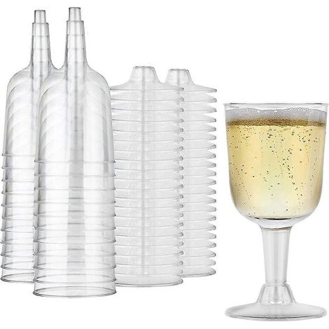 Verres à vin en plastique transparent recyclables - Verres à vin incassables, lot de 20 (1/5)