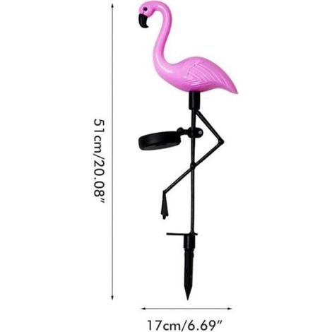 Lumieres Paysageres - Flamant Rose LED Solaires IP65 - Pour Jardin Terrasse Cour - 3 Unites (1/5)