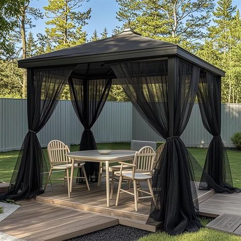 Tenda parasole impermeabile grigia trasparente per esterni, ideale per patio e gazebo, 160x300 cm. (1/5)