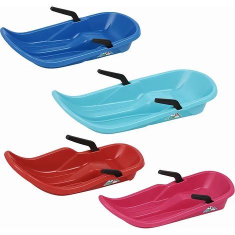 Bob Neve Bambini 80x33 cm Plastica Colorata con Freno e Sterzo