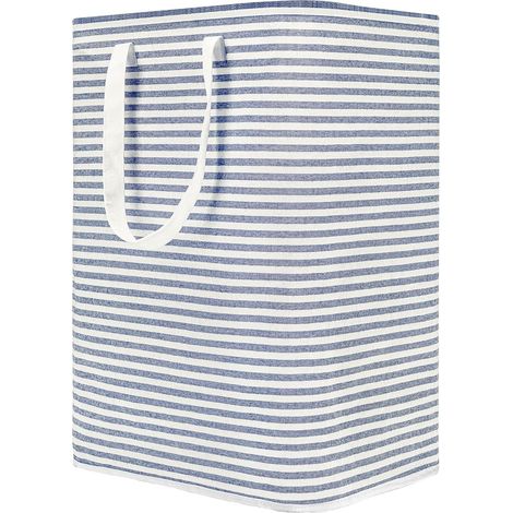 Panier à linge autoportant de 77 L avec poignée, grand panier de rangement pliable en coton pour vêtements et jouets (1/5)