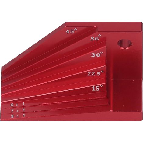 Règle de mesure multi-angles pour le travail du bois, jauge de tourillon en alliage d'aluminium rouge haute dureté, spéciale travail du bois (1/5)