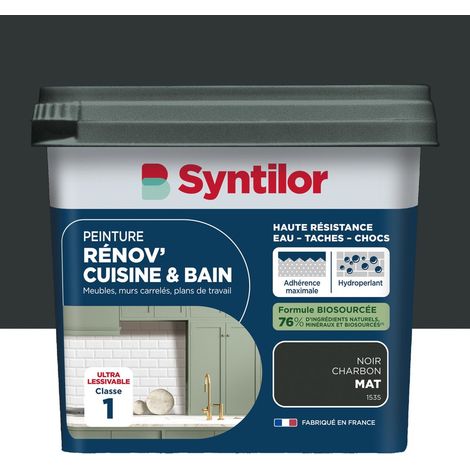 Peinture Rénov' Cuisine & Bain Biosourcée Syntilor 0,75L Noir Charbon Mat (1/5)