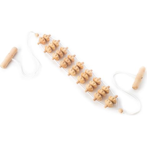 Accessoire de massage, appareil de massage dorsal, rouleau de massage pour le dos avec poignée. Rouleau en bois de 120 cm (surface de roulement 40 × 7 cm). (1/5)