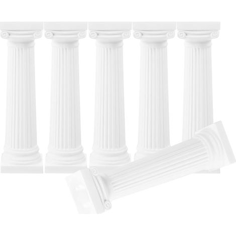 Set di 6 colonne romane in miniatura: pilastri decorativi in plastica 12,5x3,2 cm – Statue antiche per modellismo, case delle bambole, diorami e decorazioni d'interni. (1/5)