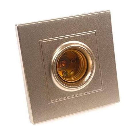 Douille E27 carrée (format standard 86) finition dorée – Adaptateur pour ampoule et luminaire en polycarbonate (AC 250 V) – Accessoire de conversion pour lanterne murale (1/3)