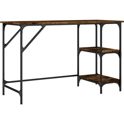 Maison Exclusive - Schreibtisch Räuchereiche 120x50x75 cm Metall
