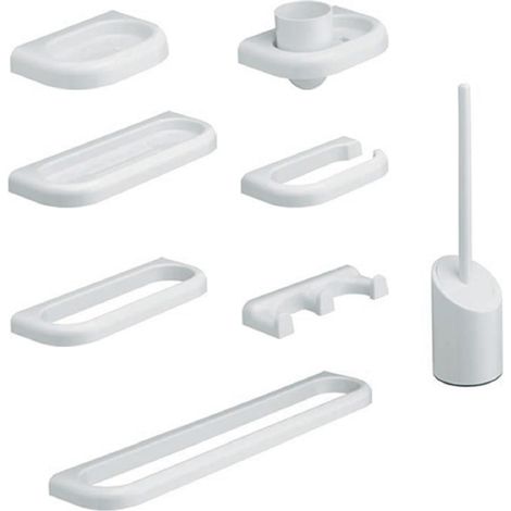 Metaform set kit da bagno serie 9 pezzi abs antigraffio bianco accessori wc (1/5)
