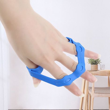 Étireur de doigts - Améliore la force et la flexibilité - Renforce les muscles - Portable - Silicone - Renforce la poigne - 3 kg - Bleu (1/5)