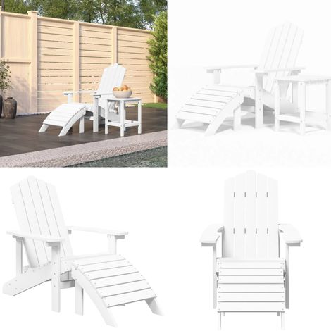 Chaise de jardin Adirondack repose-pied table PEHD Blanc - Chaises De Jardin - Chaises Adirondack - Mobilier De Jardin - Chaise Extérieure - Fauteuil De Jardin - Home & Living (1/5)